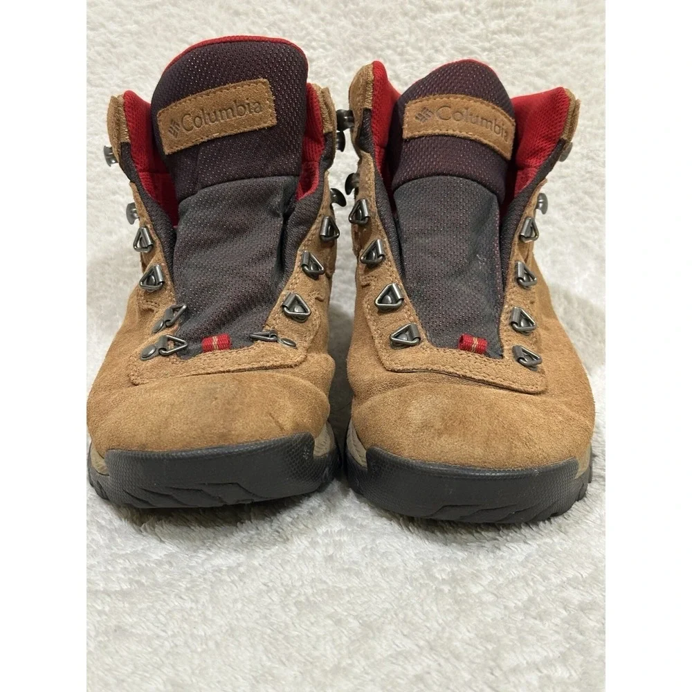 Columbia Newton Ridge Waterproof Hiking Boot Women Size 8.5 Brown Red BL4552-286